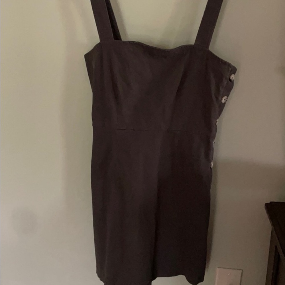 Forever 21 Olive Green Overall Mini Dress w/Buttons Down the Side. Size S.